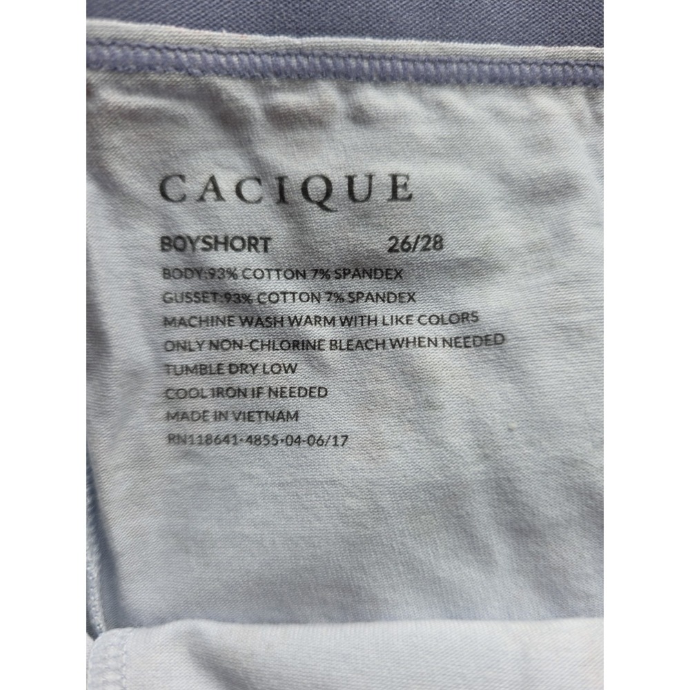 Lot Of 2 Cacique Plus Size Women's Cotton Boyshorts Size 26/28 Foral & Stripes - Picture 6 of 7